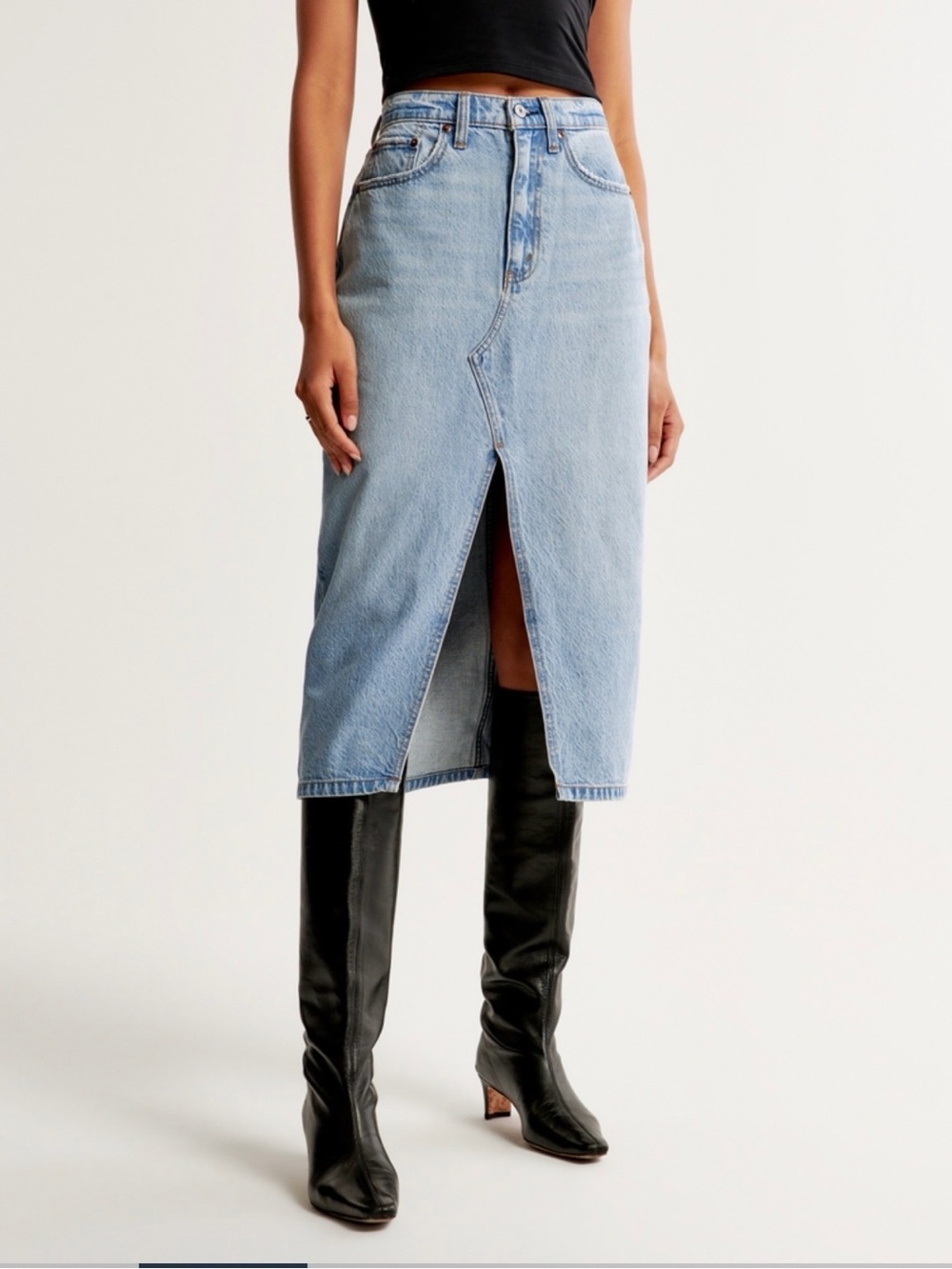 Abercrombie Denim Midi Skirt